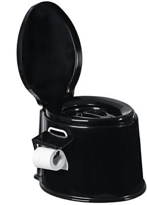 IRIS 6L Portable Travel Toilet with Seat, Handle, Removable Lid and Roll Holder, Compact Toilet for Hiking, Fishing, Camping Festivals Use Commode Chair