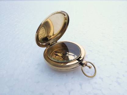 Home Decor Nauticals 2 inch push Button Brass Magnetic Compass Compass