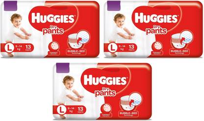 Huggies Dry Pants, Large Size Diapers, 13=13=13 count - L
