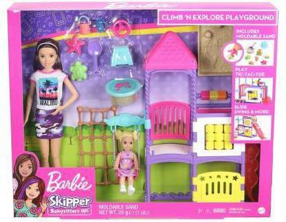BARBIE Skipper Babysitters Climb 'N Explore Playground Dolls And Playset
