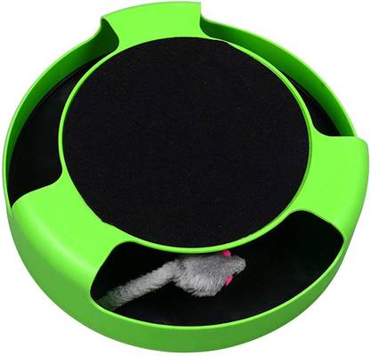 DOG WALA Cat Kitten Catch The Mouse Moving Play Toy Interactive Plush Scratching Claw Mat Size Approx.: 25cm x 6.5cm Plastic Training Aid, Tough Toy For Cat