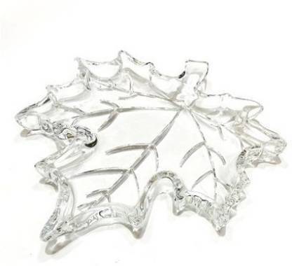 GP CREATION Maple Leaf Shape Glass Plate Tray