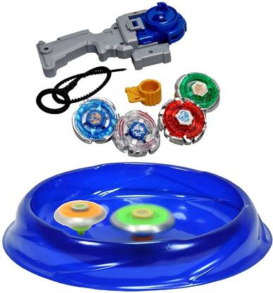 Authfort New Beyblades 8-in-2 Metal Fighter Fury with Fight Ring and Handle Launcher for Kids combo 2 pack