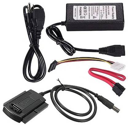 WONDER CHOICE SATA/PATA/IDE Drive to USB 2.0 Adapter Converter Cable SATA to USB Connector for 2.5 / 3.5 / 5.25 inch Hard Drive HDD SSD CD/DVD-RW Combo Set