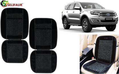 Selifaur Velvet, Wooden Bead Seating Pad For  Ford Endeavour