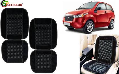 Selifaur Velvet, Wooden Bead Seating Pad For  Mahindra Reva