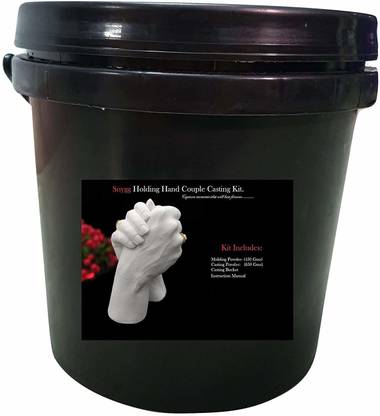 Snygg 3D Couple Holding Hand Molding Powder(450 GMS.) Casting Powder(650 GMS.) Complete Kit Casting Bucket (Molding Casting Powder with Bucket)