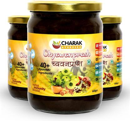 Charak Ayurveda Chyawanprash with 40+ Ayurvedic Herbs | Support for All Age Groups | Pack of 3