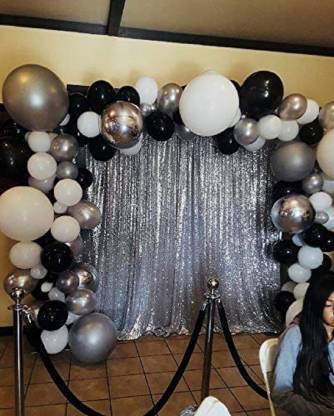 ACOME Solid 2 silver curtain Balloon PACK OF 102 Balloon