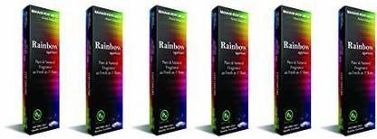 MAHAVIR PERFUMERS Rainbow Pure & natural Agarbatti Pack of 6 Box 100 Gms each Approx 70 Incense Sticks Total 600 Gms and 420 Incense Sticks Rainbow, Fresh, Perfumery