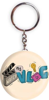HOLA Orange Color Watch My Vlog Pack of 1 Bottle Opener Key Chain