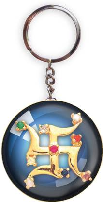 HOLA Blue Color Swastika D1 Pack of 1 Bottle Opener Key Chain