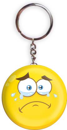 HOLA Yellow Color Crying Face with tears Emoji Pack of 1 Bottle Opener Key Chain