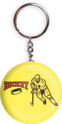 HOLA Yellow Color Hockey Tagline Here Pack of 1 Bottle Opener Key Chain