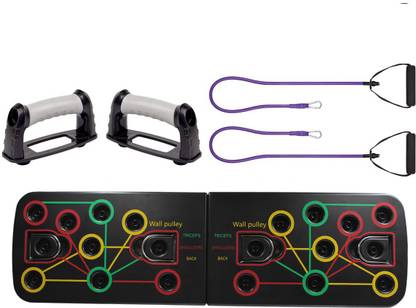 Joyfit Multi-Functional 10-in-1 Push Up Board with Resistance Tube for Strength Training Fitness Accessory Kit Kit