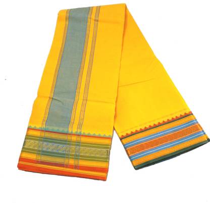 KRISHNA BHAKTI STORE MEN DHOTI CHADAR SET PITAMBAR COLOR Solid Men Dhoti
