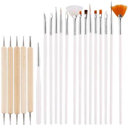 Ladista professional set of nail art bag with carry case black 15 nail brush +5 nail art