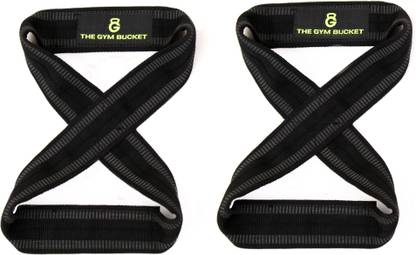 The Gym Bucket FIGURE 8 Non Slip Padded Weight Lifting Straps for Power Lifting Deadlifts Wrist Support