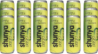 Shunya Lime & Lemon | 0 Calories, 0 Sugar & No Aspartame | Guilt-Free Soft Drink | Supercharged with Green Tea & Vitamin C | Pack of 6 (300 ml X 18) Can