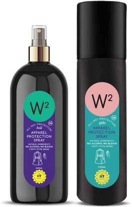 W2 Apparel Protection Spray with Natural Ingredients No ALCOHOL -No BLEACH Fights with 99.9% Germs Protection 500 ML+ 225ML upto 24 Hour (Combo Pack of 2 -! 1 No. Spike 225 ML & 1 No. Bold 500ML)