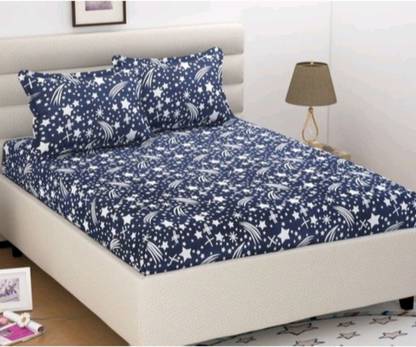 ANU YASH 140 TC Polycotton Double Printed Flat Bedsheet