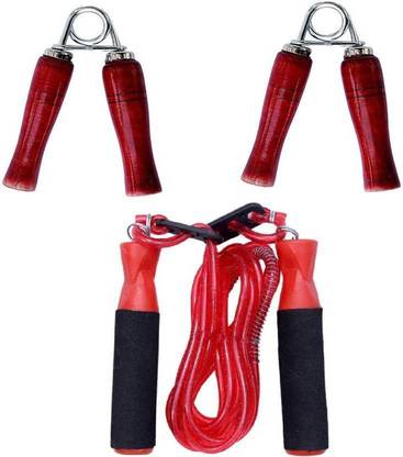 LIFE HUB Home Gym Kit, Skipping Rope & Hand Grip For Gym & Home Exercise Combo Fitness Accessory Kit Kit