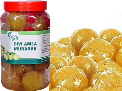Natural Diet Home Made Organic Dry Amla Murabba (Marmalade) with Almond (Badam) (Ingredient: Fenugreek, Muskmelon Seeds, Red Karonda Cherry, Clove, Elam, Crystals, Cardamom/Elichie, Palm) 1kg Amla Murabba
