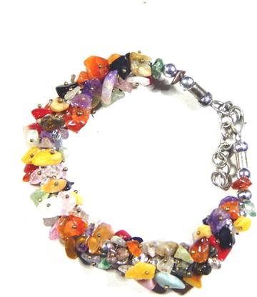 hoseki Beautiful Navratna Bracelet Best Quality Nine Gems Bracelet Regular Round Crystal Pebbles