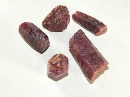 hoseki Lab tested uncut Ruby 3piece lot for Display Hobby Research stone Regular Asymmetrical Crystal Stone