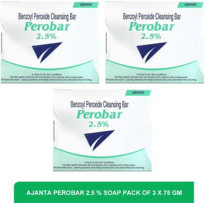 PEROBAR 2.5% - soap to remove dirt from skin(pack of 3)75g