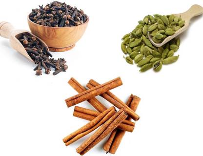 Orgatural Tripti Premium Export Quality Long Elaichi Dalchini (Clove+Green Cardamom+Cinnamon) Spice Combo || Pack of 50gm or 100gm Each || Organic Laung+Choti Elaichi+Dalchini