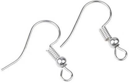 Crafto "Ear Hooks, Jewellery Findings, Jewellery Making Ear Hooks Pack of 50 Gms, Silver Finish "