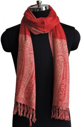 WEAVERS VILLA Woven Cotton Viscose Blend Women Scarf, Stole, Fancy Scarf