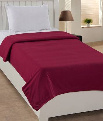komfey Solid Single Fleece Blanket for  Mild Winter