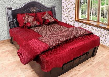 ManavRachit Satin King Sized Bedding Set