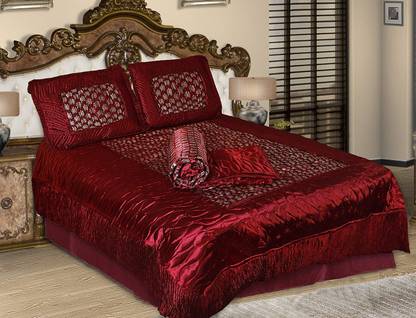 ManavRachit Satin King Sized Bedding Set