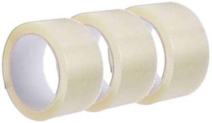 Charvneet packaging material Transparent packaging tape 3 inch width and 100 meter long ( pack of 3) 100 m Tear Tape