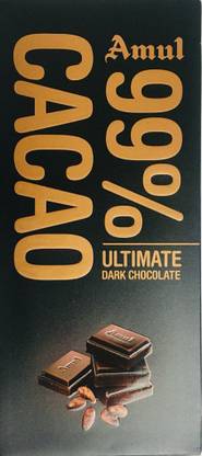 Amul 99% Cacao ultimate dark chocolate - Pack of 3 -375g Plain Price in ...