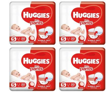 Huggies Dry Pants Small Size Diapers S 20+20+20+20 - S