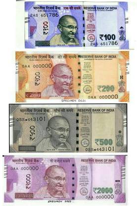 Ciconia Paper Dummy Indian Currency Notes - 400 Units, Each 100 Notes of 100, 200, 500, 2000 Rupee Notes for Children and School Projects -Multicolour Gag Toy