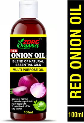 Zorg Organics Onion Hair Oil 100 ML with 14 Essential Oils, Onion Hair Oil For Hair Growth Hair Oil