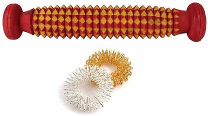 Acs 234 Acupressure Foot Roller and Total Health Massager with 2 Sujok Ring for Pain Relief Massager