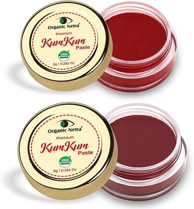 Organic Netra Sindoor/Kumkum Paste - Waterproof Chemical Free -16 Gm (Red & Maroon) Kumkum