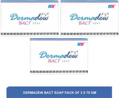 Dermadew BACT Soap - acne antibacterial soap(pack of 3)75g
