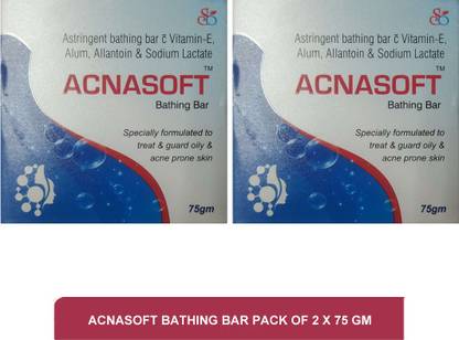 Acnasoft Bathing Bar - best soap for acne(pack of 2)75g