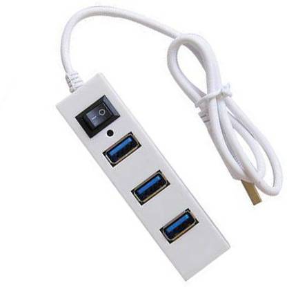 Wanzhow New Arrival Top Selling High-Speed 4 Ports USB HUB with ON/Off Buttons for Desktop Laptop Power Switch and LED Light Power Indicator 4 Port USB 3.0 Hub 12475 USB Hub