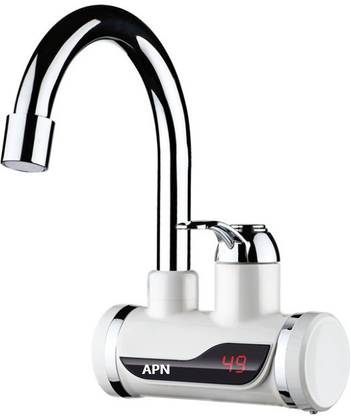 APN Tankless Instant Water Geyser (Instant Heating Tap - Wall Mounted With Temperature Display, White)