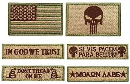 Creatrill Bundle 6 Pieces Tactical Military Morale Patch Set (Tan)