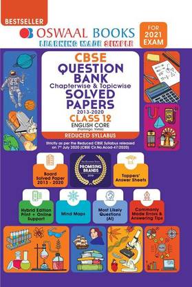 Oswaal Cbse Question Bank Class 12 English Core Chapterwise & Topicwise Solved Papers (Reduced Syllabus) (for 2021 Exam)