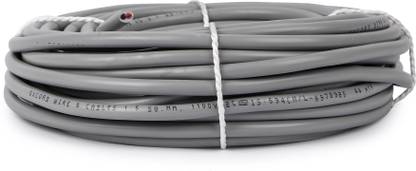 Oxcord 2 core round copper wires and cables 1.5mm for domestic and industrial electric connections ( 30 Metres ) 1.5 sq/mm Grey 30 m Wire